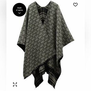 Michael Kors Monogram Black and gray Scarf/cape sweater